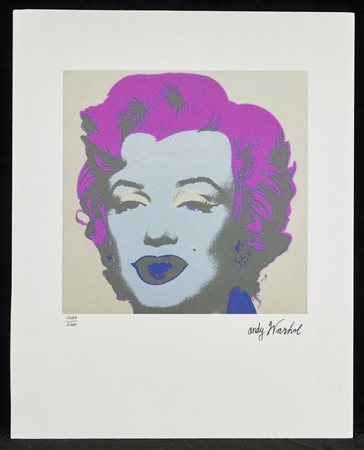 WARHOL ANDY (1928 - 1987) Marilyn Monroe. Serigrafia. Cm 40,00 x 50,00....