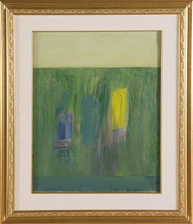 Enrico Della Torre (Pizzighettone 1931), “Riva”, 1962. Olio su tela, firmato...