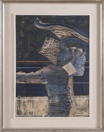 Carlo Bertè (Piacenza 1939), “Mia zia”, 1973. Tempera e tecnica mista su...