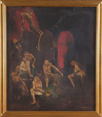 Angelo Tassi (Bologna 1937), “Composizione”. Olio su tela, firmato in basso a...