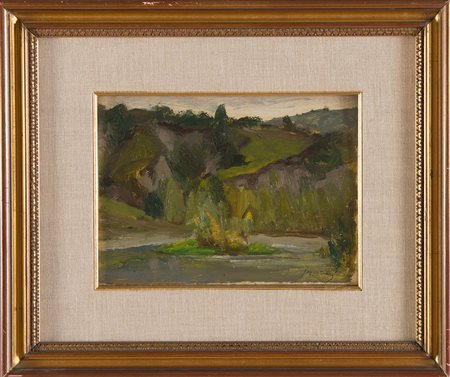 Gino Marzocchi (Molinella 1895 - Bologna 1891), “Brisighella”, 1946. Olio su...