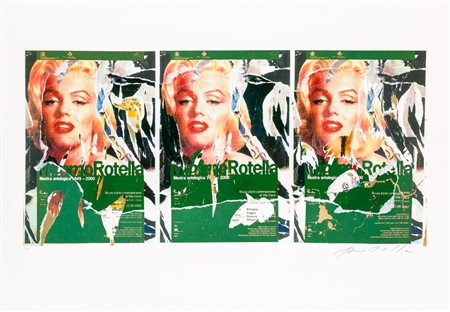 MIMMO ROTELLA (1918-2006)Omaggio a MarilynMultiplo serigrafico a décollage su...