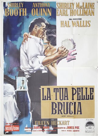 LA TUA PELLE BRUCIA (1958) Manifesto, cm 200X140 firmato Condizioni: SUFFICIENTE