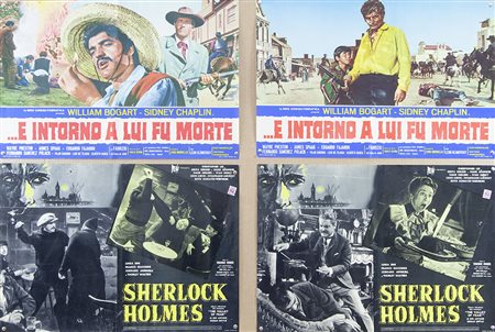 SHERLOCK HOLMES + ALTRI (anni '60) Lotto unico di n. 4 fotobuste, cm 50X70...