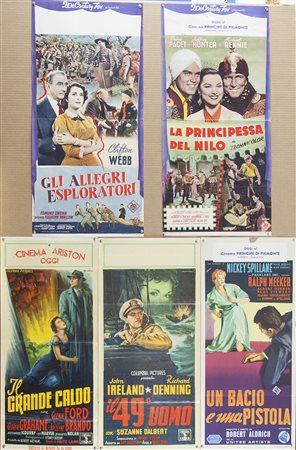 UN BACIO E UNA PISTOLA + ALTRI (anni '50) Lotto unico di n. 5 locandine, cm...