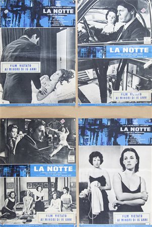 LA NOTTE + ALTRI (anni '50) Lotto unico di n. 4 fotobuste, cm 70X50 film con...