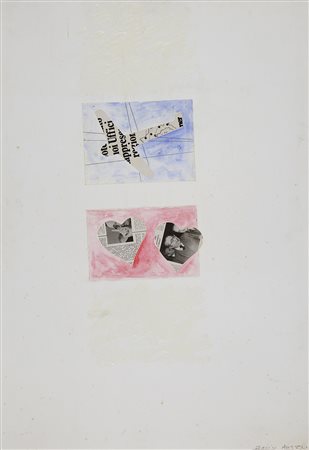 Franco Angeli Roma 1935– 1988 smalto e collage su carta anno 1980-82 cm...