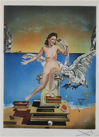 SALVADOR DALI, Leda atomica, Litografia 12 colori Anno 1984 Dim. 75x55...