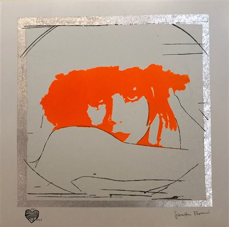 GIOSETTA FIORONI, Doppio Liberty Arancio, Serigrafia materica con pigmento...