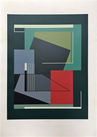 CARLA BADIALI, Composizione in verde, Serigraia Anno 1938-1985 Dim. 50x35...