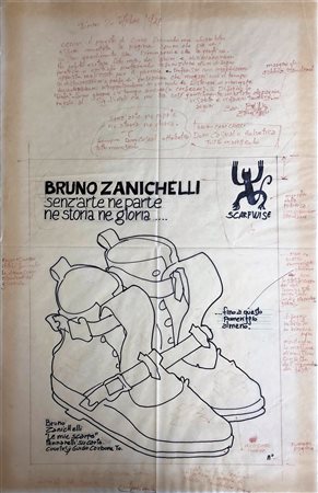 BRUNO ZANICHELLI, Le mie scarpe, Pennarelli su carta Courtesy Guido Carbone...