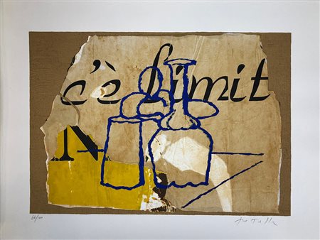 MIMMO ROTELLA, Morandiana, Serigrafia polimaterica su carta Moulin du Guè da...