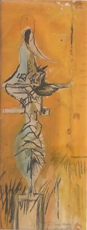 GRAHAM VIVIAN SUTHERLAND, Composizione, Tempera su carta Anno 1951 Dim. 38x20...