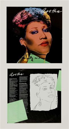 Andy Warhol Aretha – 1986 Disco 33 giri cm. 31x31 disco - cm. 64x31 Firma...