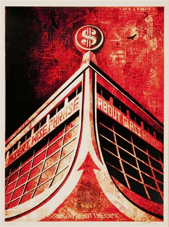 Shepard Fairey Glass Mouse Serigrafia, es. 137/450 cm. 61x46 Firma in basso a dx