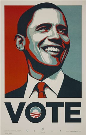 Shepard Fairey Vote offset litografico, es. 4243/5000 cm. 97x64