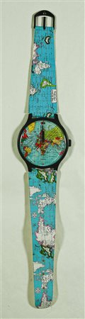 Peter Fend Senza titolo orologio da parete cm. 113x20x4 Firma sul retro....