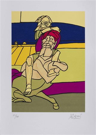 VALERIO ADAMI (1935) Le Centaure Serigrafia a colori, es. 21/50 35 x 25 cm...