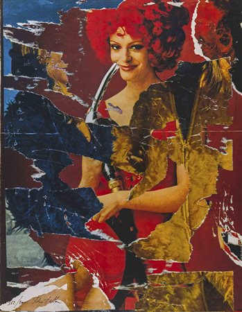 MIMMO ROTELLA (1918 - 2006) La benzinara 1974 Litografia offset a 5 colori su...