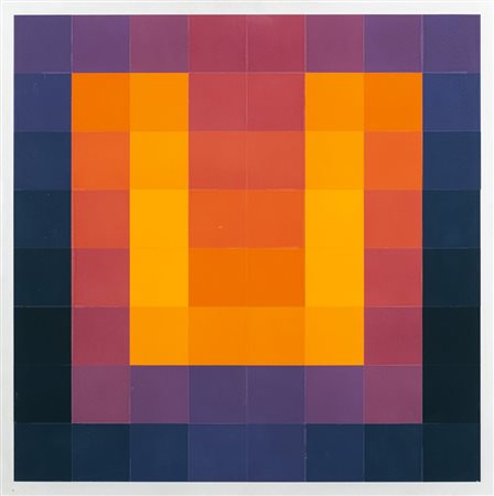 Karl Gerstner 1930 - 2017 Carro 64 orange/violett/blau - 1964 tecnica Collage...