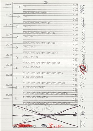 Hanne Darboven 1941 - 2009 Senza titolo - 1973 tecnica Tecnica mista e...