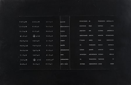 Vincenzo Agnetti 1926 - 1981 Tesi: ultime due pagine - 1968 tecnica Emulsione...