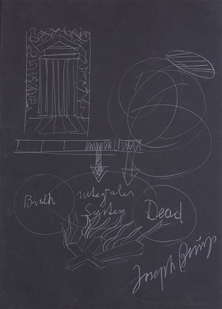 Joseph Beuys 1921 - 1986 Senza titolo tecnica Grafite su cartoncino nero...