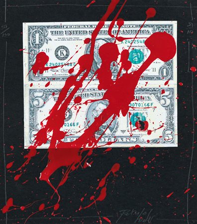 PETER HIDE (1965)Blood Money - Fuck the world, 2018Tecnica mista su...