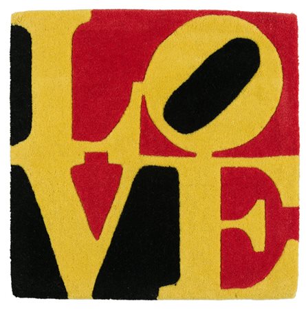 ROBERT INDIANA (1928-2018)Liebe - Love, 2005Tappeto in lanacm 61x60Etichetta...