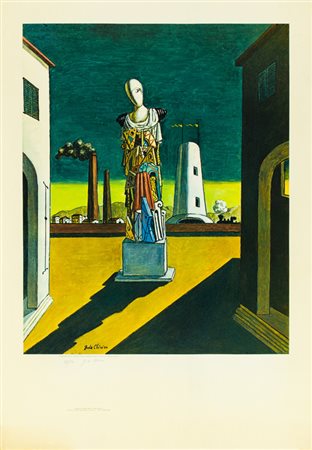 GIORGIO DE CHIRICO (1888-1978)Piazza d'Italia con monumento...