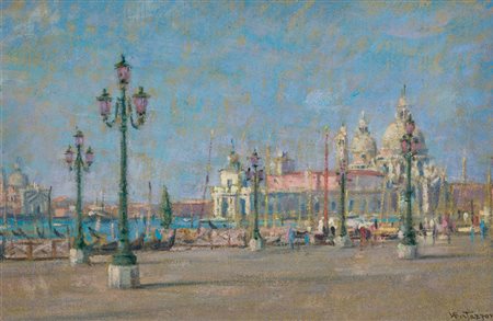 VIRGILIO BERTAZZONI (1904-1980)Venezia, 1951Olio su masonitecm 33x50Firma al...