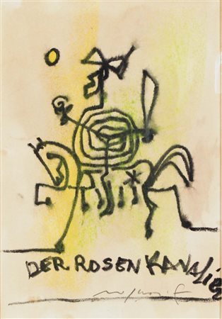 ROGNONI FRANCO Milano 1913 - 1999 Der Rosen Kanalien tecnica mista su carta...