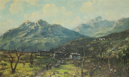 LORENZO GIGNOUS (1862-1958)Senza TitoloOlio su telacm 61x100Firma al fronte