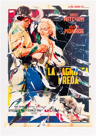 MIMMO ROTELLA (1918-2006)La magnifica predaMultiplo serigrafico e décollages...