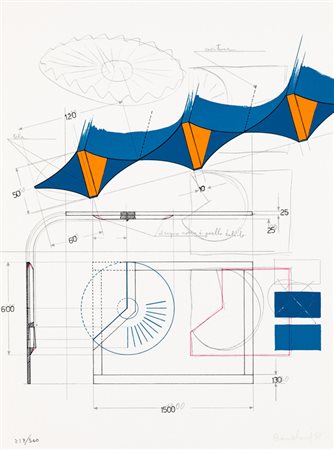 AGOSTINO BONALUMI (1935-2013)Senza Titolo, 1971Serigrafia cm 42,5x31,5Firma,...