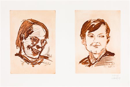 GEORG BASELITZ (1938)Doppelportrait Heiner Friedrich und Franz Dahlem,...