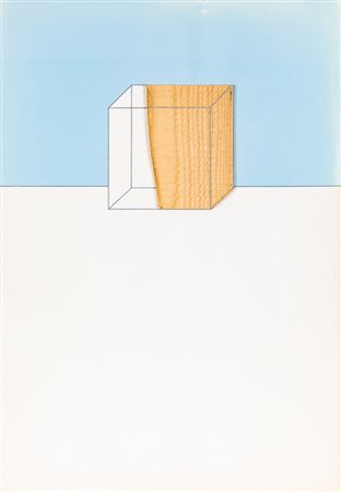 ALFONSO HÜPPI (1935)Senza Titolo, 1972Litografia e applicazione di legno su...