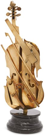 Fernandez Arman 1928 - 2005 Le violon de cremone, 1997 Bronzo 54 x 20 x 6 cm...
