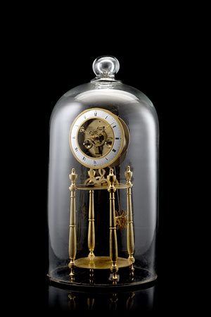 GASTON JOLLY A PARISOrologio d'appoggio francese "Pendule squelette" in...