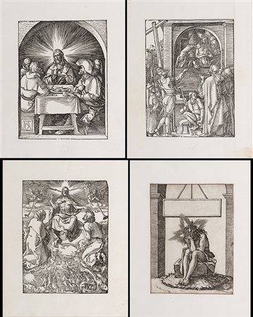 Albrecht Durer (Norimberga 1471 - 1528)Gruppo di tre xilografie dal ciclo...