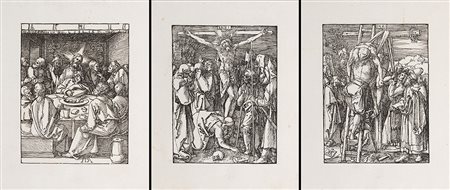 Albrecht Durer (Norimberga 1471 - 1528)Gruppo di tre xilografie dal ciclo...