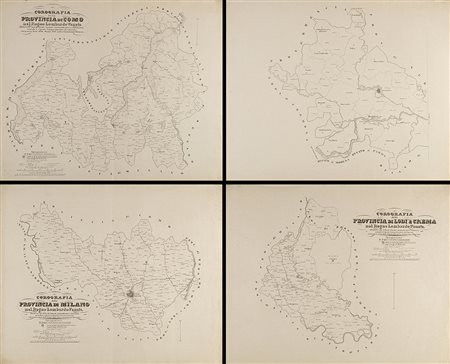 Gruppo di sette incisioni corografiche del secolo XIX inerenti i territori...