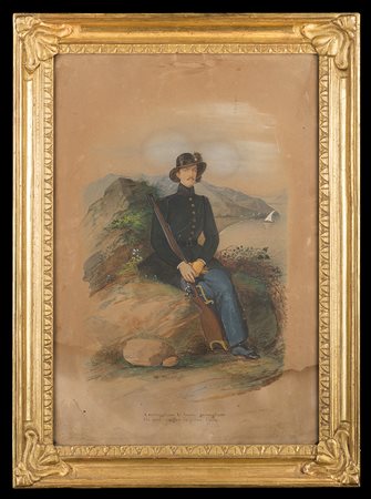 Federico Peschiera (Genova 1814 - 1854)Ritratto di Giuseppe Landriani di...