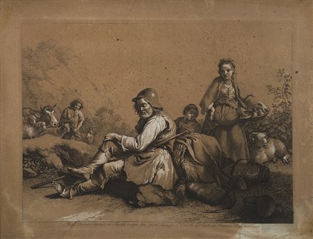 Francesco Londonio (Milano 1723 - 1783)Gruppo di sei incisioni intelate con...