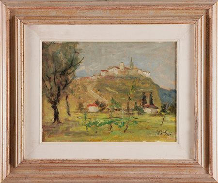 ROSSI ATTILIO (1909 - 1994) Paesaggio. Olio su cartone telato, cm 40x30....