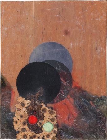 ROBERTO CRIPPA (1921-1972) Eclisse 1971collage e sughero su tavola cm...