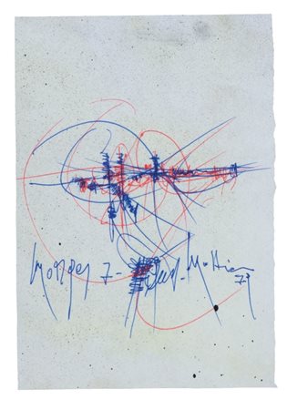 GEORGES MATHIEU (1921-2012) Senza titolo 1979tecnica mista su carta cm 21x14...