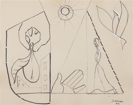 LEOPOLD SURVAGE (1879-1968) Senza titolo 1964pennarello su carta cm...