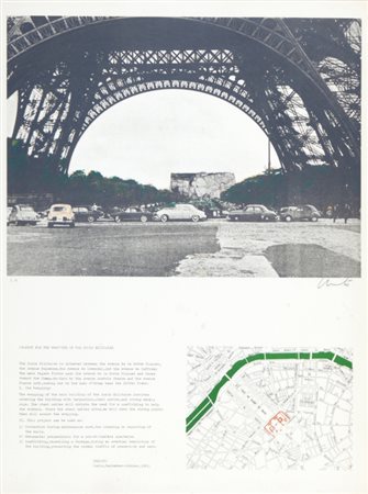 CHRISTO (1935-) Project of the wrapping of the Ecole Militaire 1961litografia...