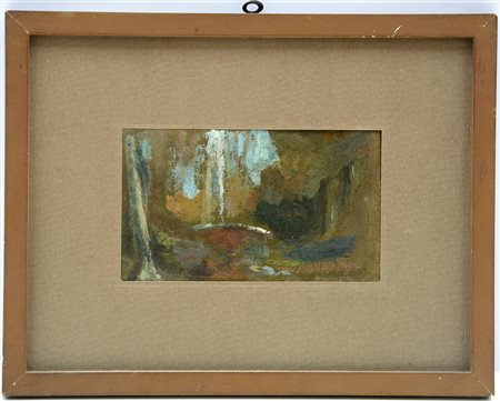 Ugo Bernasconi (Buenos Aires 1874 - Cantù 1960)"Studio" olio su cartone (cm...